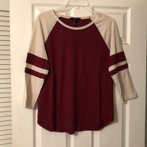 Tshirt material 3/4 sleeve with stripes